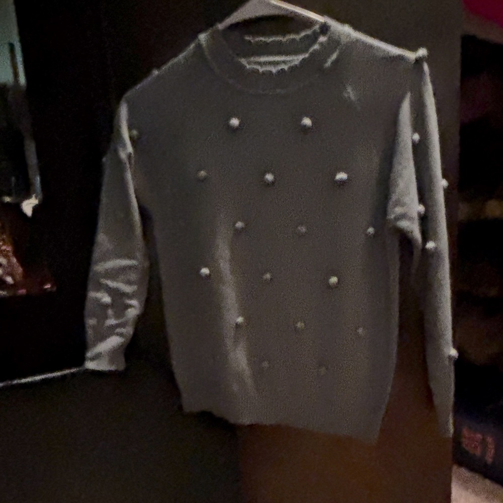 Gray Sweater with Textured Design
